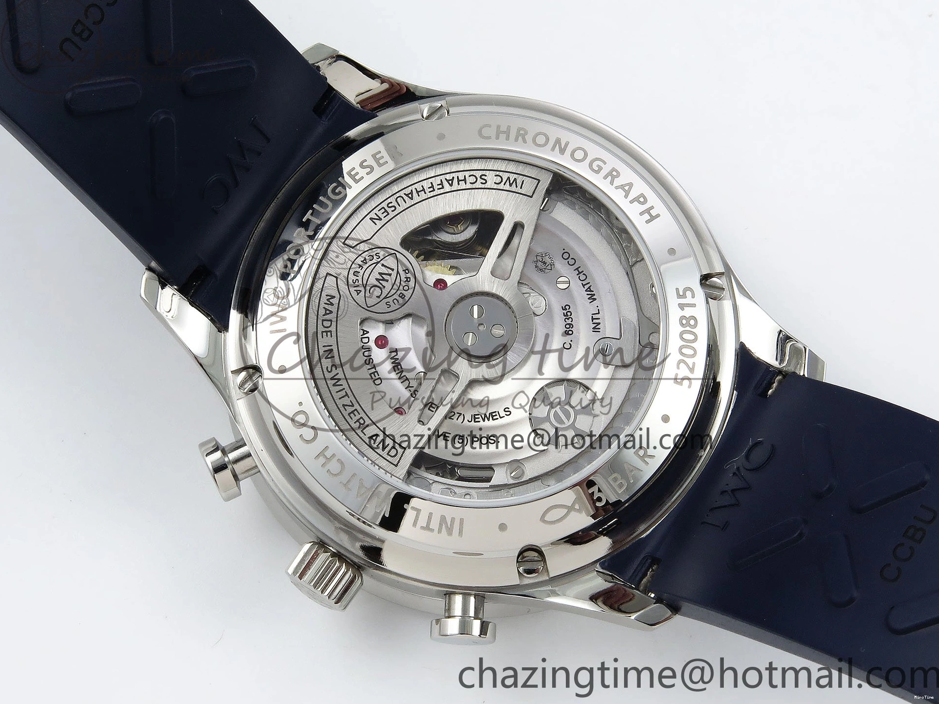 MIROTIME 0511 Casual Portuguese Chrono IW3716 Z+F 1:1 Best Edition White Dial on Blue Rubber Strap A 7016